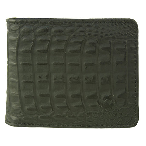 Black Vegan Alligator Leather Bifold Wallet